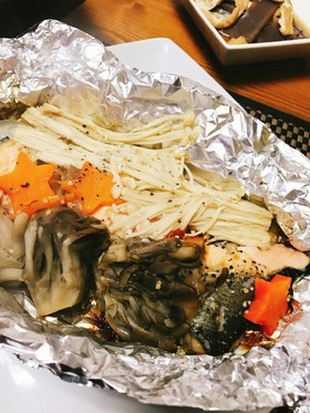 塩鮭のホイル焼きガーリックバター味
