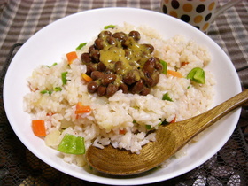 ❀ドレッシングで作る納豆チーズチャーハン