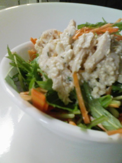 ヘルシー☆ノンオイルのクリーミー鶏サラダの写真