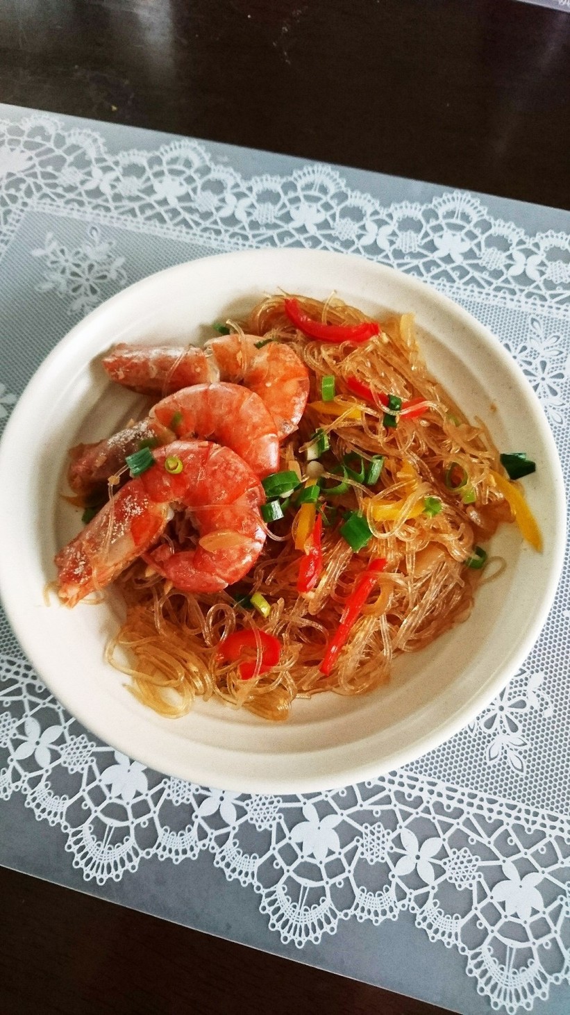 簡単台湾料理 香味エビ春雨 鮮蝦粉絲煲の画像