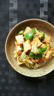 レンジで簡単節約☆厚揚げ回鍋肉。の写真