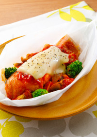 レンジで簡単イタリアン♪鮭のトマトチーズ