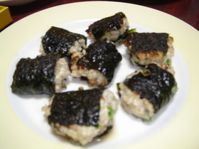 あじのたたきの磯辺焼き(^^)♪~