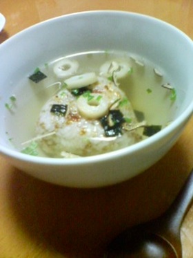 贅沢気分な焼きおにぎり茶づけ