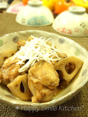 サクサクッ☆れんこんと鶏手羽の煮物