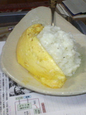 5分で贅沢チーズリゾット卵のせ