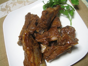 スペアリブのBBQソース焼き