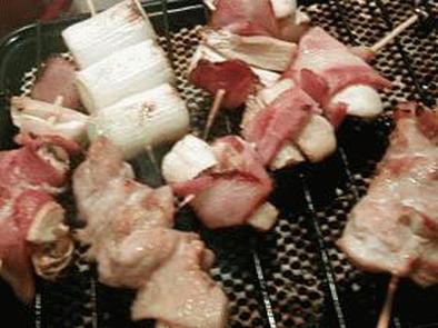 居酒屋カエル食堂:::エリンギのベーコン巻＆鶏のわさび焼きの写真
