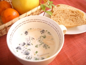 簡単!レンジで松茸風味のミルクスープ!