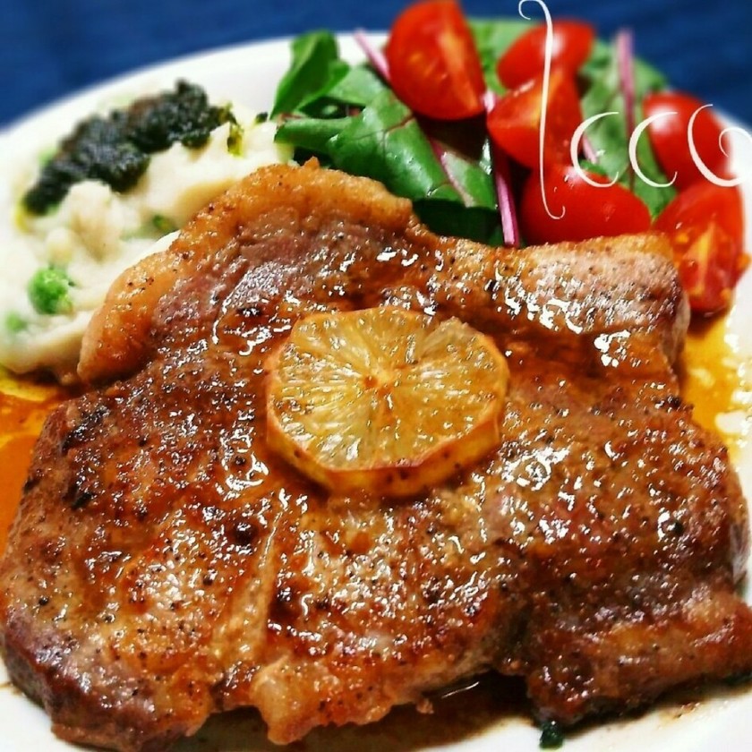 ガーリック味のベイクドポークチョップのレシピ