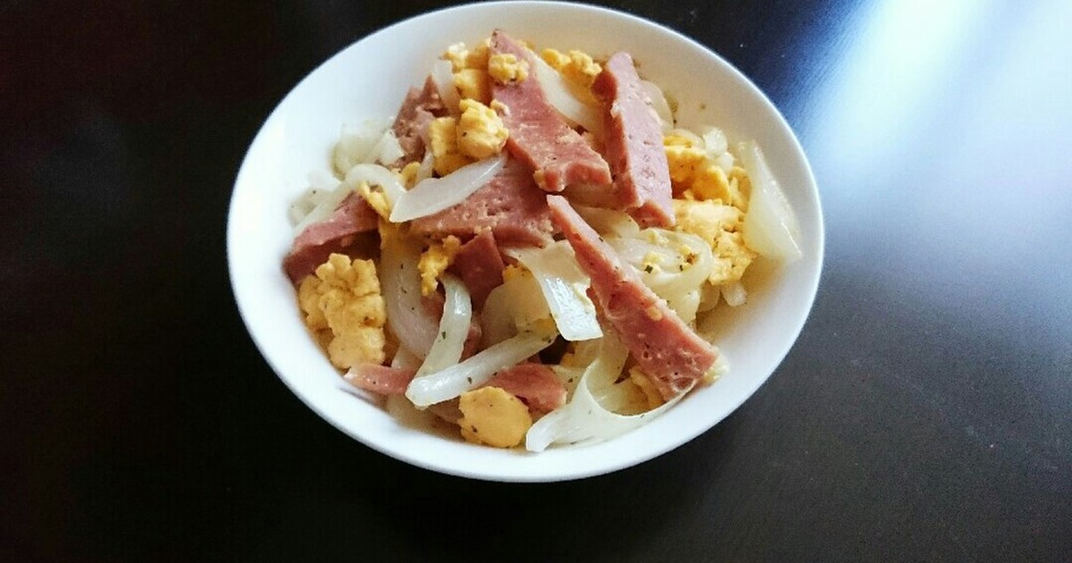 スパムと玉ねぎのふわふわ卵炒め レシピ 作り方 By リボンベリー クックパッド 簡単おいしいみんなのレシピが354万品
