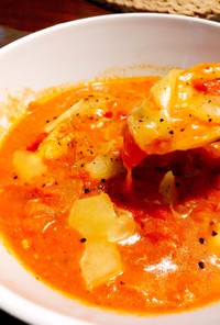 鶏肉のトマト煮 (スープ風)
