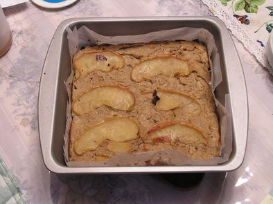 バナナと林檎のノンオイルおからケーキの写真