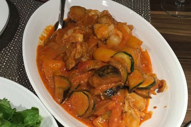 鶏肉と夏野菜トマト煮込み レシピ 作り方 By たぬきクッキング クックパッド