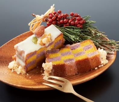 【米粉】秋野菜の米粉チェックケーキの写真
