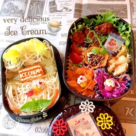 簡単♡ビーフンでアイスクリーム弁当