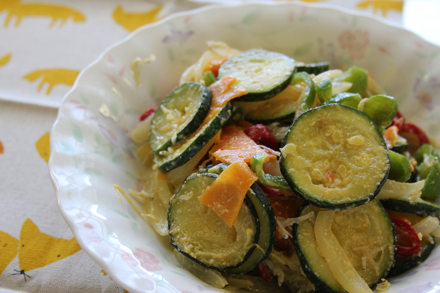 夏野菜（ズッキーニ入り）味噌炒めの画像