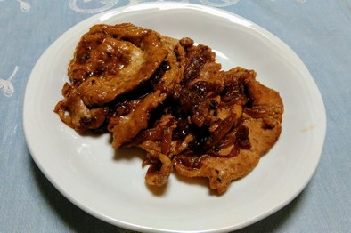 豚肉ロース薄切りのマスタード生姜焼きの写真