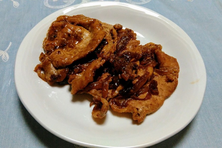 豚肉ロース薄切りのマスタード生姜焼きの画像