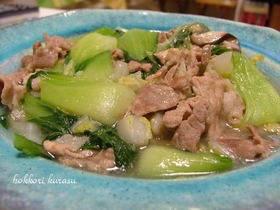 簡単!豚肉と青梗菜のあんかけ炒め♪