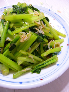 小松菜と小海老の炒め物:レオン亭
