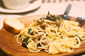 お店と同じ~ツナと小松菜のパスタ♪