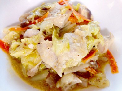 鶏胸肉と野菜のごま味噌マヨネーズ炒めの写真