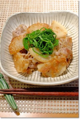 豚と長芋のソテー梅ガーリックソース
