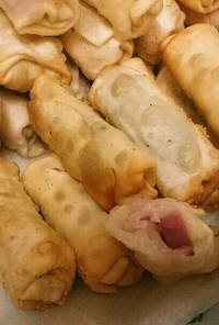 餃子の皮で春巻き風