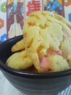 千歳飴で簡単紅白クッキー♪