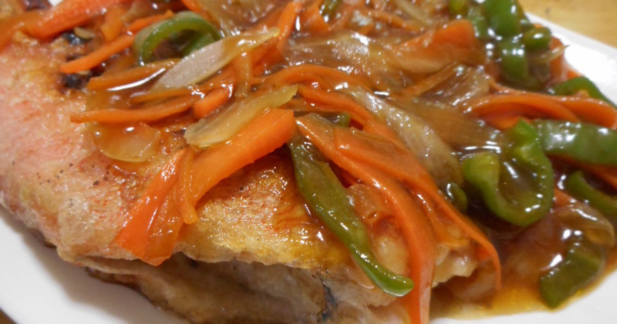 赤魚の甘酢野菜あんかけ by 単！！ 【クックパッド】 簡単おいしいみんなのレシピが342万品