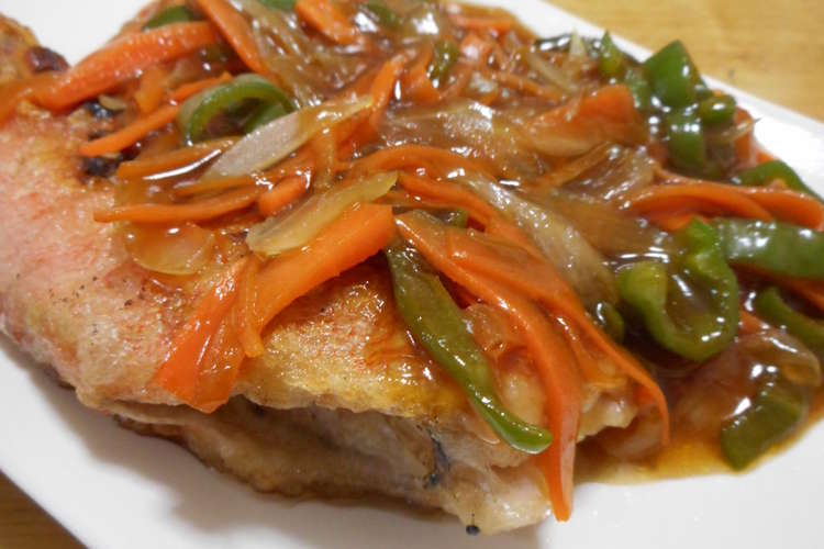 赤魚の甘酢野菜あんかけ