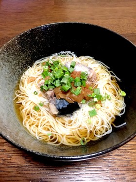 鯖缶アレンジ☆あっさり梅鯖そうめん♪