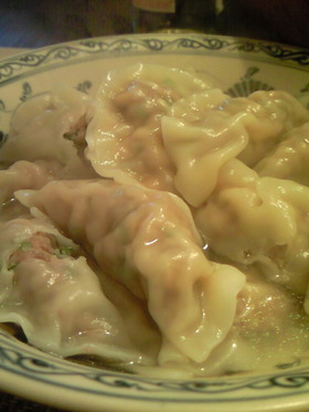 ☆ゆっくり晩ご飯☆ 香菜たっぷり水餃子