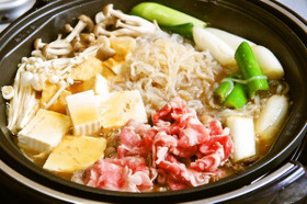牛バラ切り落とし肉deバター香るすき焼き