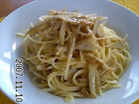 あえるだけ!✿ごぼうと梅干しスパゲティ✿