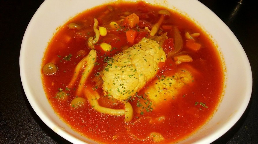 簡単！！キャベツの肉巻きトマトスープの画像