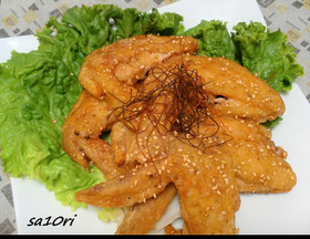 カリカリ!やみつき甘辛ダレの手羽先唐揚げ
