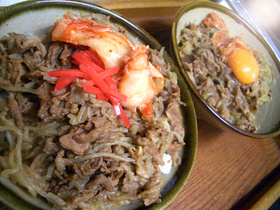 ♪ヘルシー牛丼♪キムチトッピングで