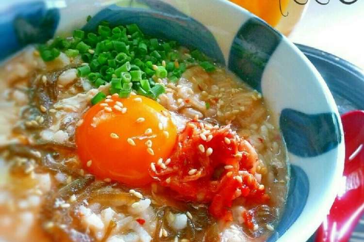 簡単ヘルシー もずく キムチ チーズ雑炊 レシピ 作り方 By Icco000 クックパッド 簡単おいしいみんなのレシピが353万品