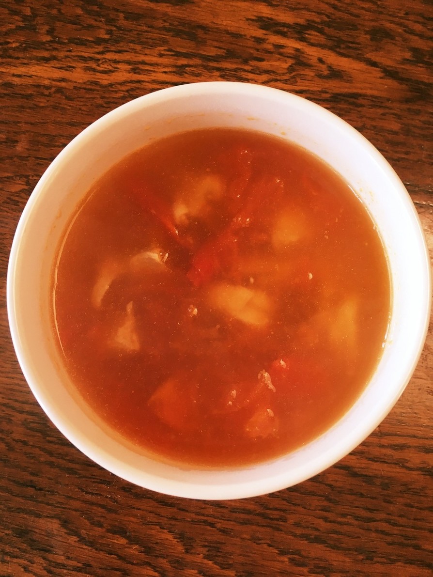 お出汁活用！お出汁を使ったトマトスープの画像
