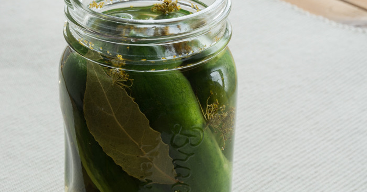 冷蔵庫で作るスパイシーなディルピクルスのレシピ