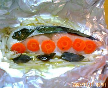 オーブントースターで鮭のバジル焼きの画像