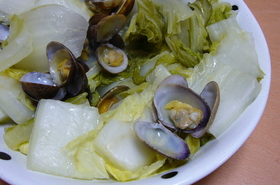 日本酒で!あさりのバター酒蒸し