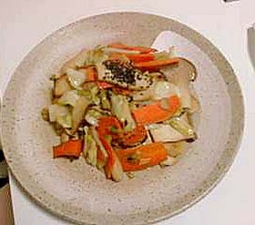 エリンギの野菜の中華味噌炒め
