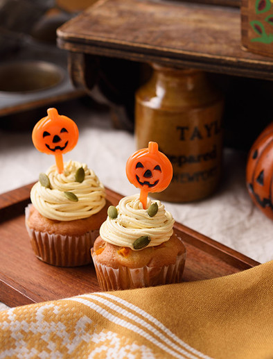 かぼちゃのホイップ「マリーム®」ケーキの写真