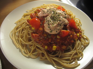 ツナのパスタ　トマトソースの写真