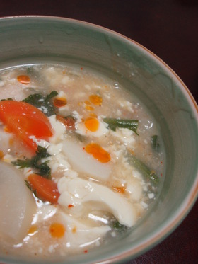とろ~り熱々根菜たっぷりスープ