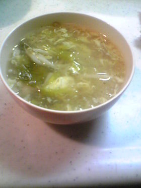 ささみと白菜の酸辣湯