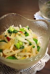中華クラゲの葱塩サラダ♡もやし大量消費！